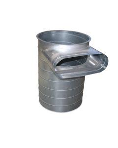 T-piece ND 630x600/200x630 920mm with 1 flange